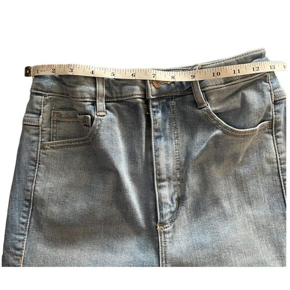 Garage Light Wash Distressed Faded High Rise Skinny Leg Denim Jeans SZ 5 26x28 - Picture 6 of 9